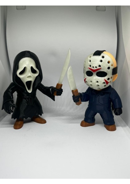 Jason-Ghostface Oyuncak Figür (Karanlıkta PARLAYAN-12CM)