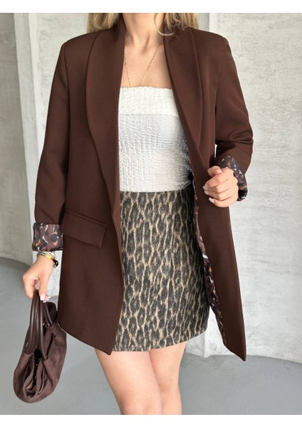 Leopar Astarlı Blazer Ceket indirimleri