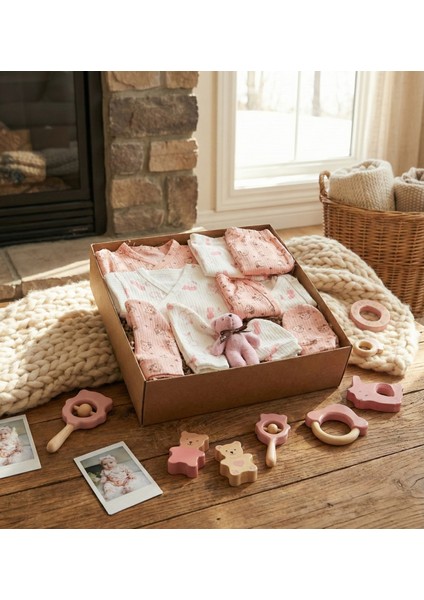 10 Parça Yeni Doğan Hastane Çıkışı & Hoş Geldin Bebek Seti (Hediye Kutulu & Ayıcıklı) – Babyshower fırsatları