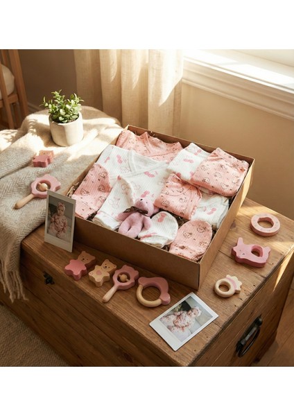 10 Parça Yeni Doğan Hastane Çıkışı & Hoş Geldin Bebek Seti (Hediye Kutulu & Ayıcıklı) – Babyshower indirimleri