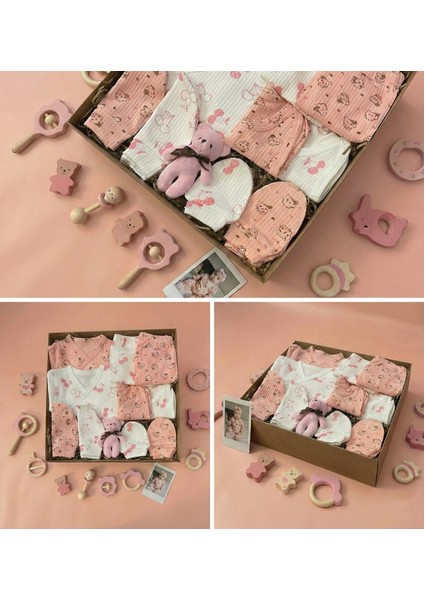 10 Parça Yeni Doğan Hastane Çıkışı & Hoş Geldin Bebek Seti (Hediye Kutulu & Ayıcıklı) – Babyshower