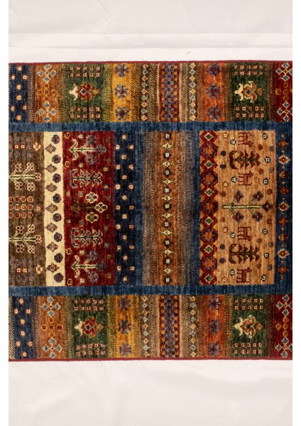 El Dokuma Afgan Halı Gebbeh Desenli Yolluk Kırmırzı Renk fırsatları