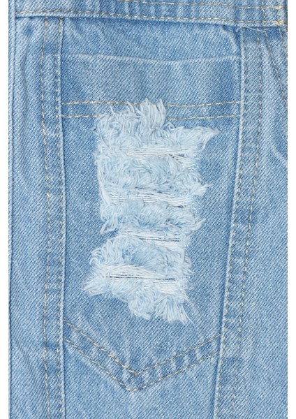 Kız Çocuk %100 Pamuk 5 - 10 Yaş Taşlamalı Yırtıklı Trend Kot Ceket - 1101 fiyatları