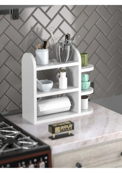 Mutfak Rafı Baharatlık Peçetelik Beyaz modelleri