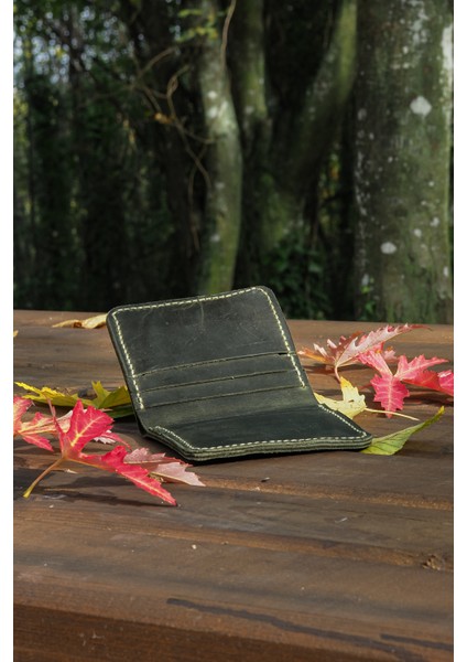 Deri Dikey Klasik Erkek Cüzdan - Hakiki Dana Derisi - El Işçiliği