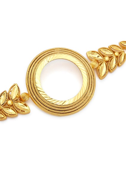 altın kaplama çiçek desenli yarım çerçeveli bileklik blk-1198 modelleri