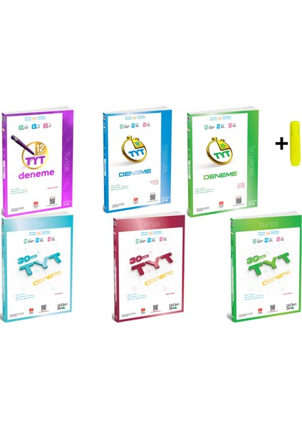 Üç Dört Beş Tyt Matematik Fen Türkçe Fizik Kimya Biyoloji Deneme 6 Kitap Yeni