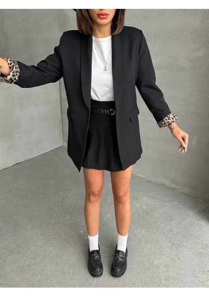 Leopar Astarlı Blazer Ceket modelleri