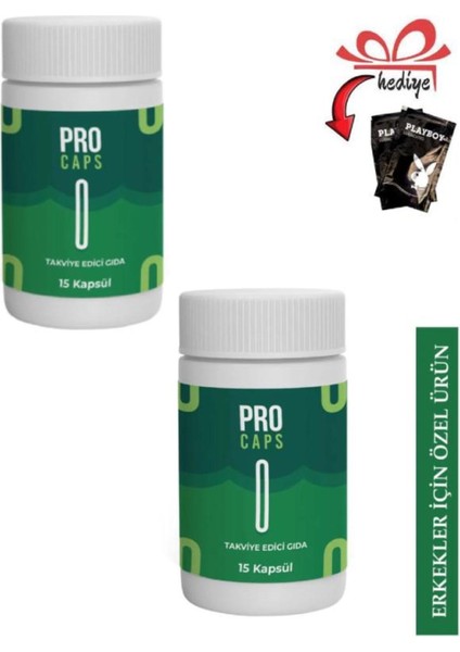 Pro Caps Erkeklere Özel Destekleyici 15'li x 2 Ad. + Kayganlaştırıcı Jelle