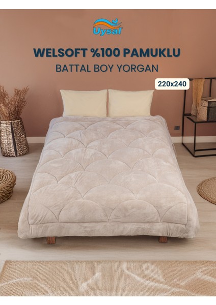 Welsoft Akfil Midye Desen Battal Boy Yorgan