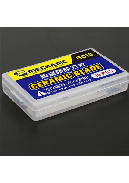 BC10S Seramik Uçlu Ekran Oca Tutkal Temizleme Spatulası+10 Adet Uç Dahil Set