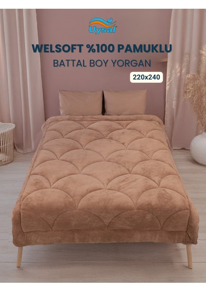 Welsoft Akfil Midye Desen Battal Boy Yorgan