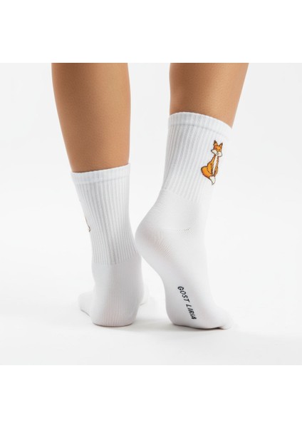 Gost Liria -5’li Beyaz Figürlü Ribanalı Tenis Ünisex Çorap fırsatları