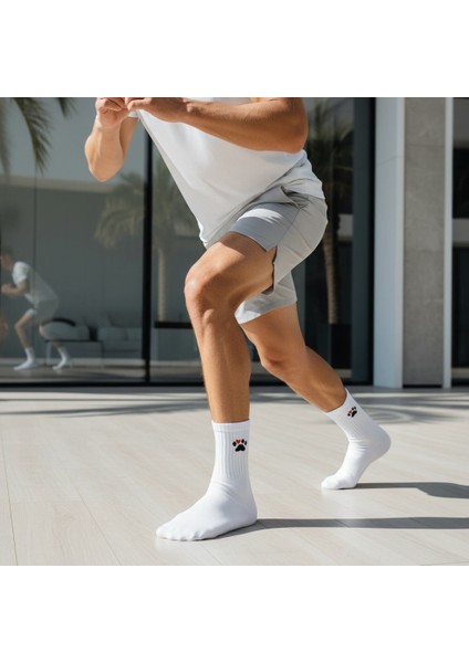 Gost Liria -5’li Beyaz Figürlü Ribanalı Tenis Ünisex Çorap