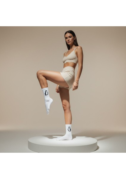 Gost Liria -5’li Beyaz Figürlü Ribanalı Tenis Ünisex Çorap