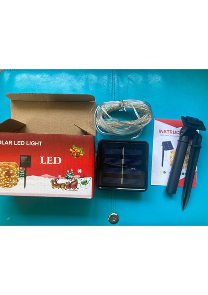 Solar Güneş Enerjili Peri LED 22 Metre 200 LED -8 Fonksiyonlu Beyaz modelleri