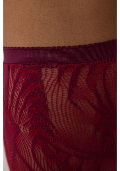 Bordo Çift Renkli Duo File Desenli 15 Denye Ince Külotlu Çorap fırsatları