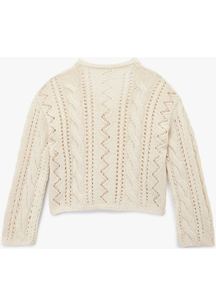 Ajurlu V Yaka Uzun Kollu Triko Kazak fiyatları