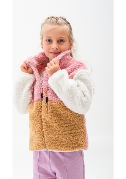 Kız Çocuk Fermuarlı Peluş Hırka