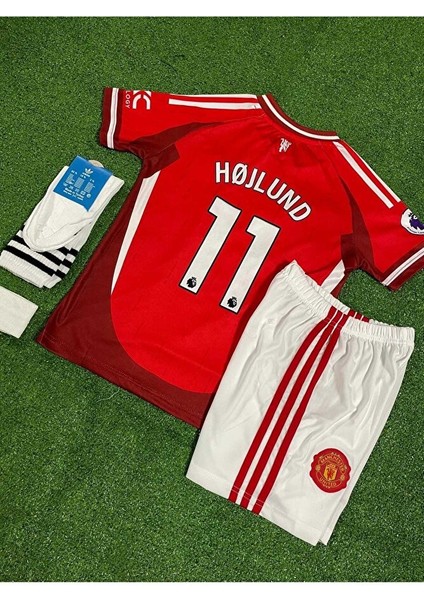 Mânchester/unîted 2024/25 Yeni Sezon Rasmus Højlund Iç Saha Çocuk Forması 4'lü