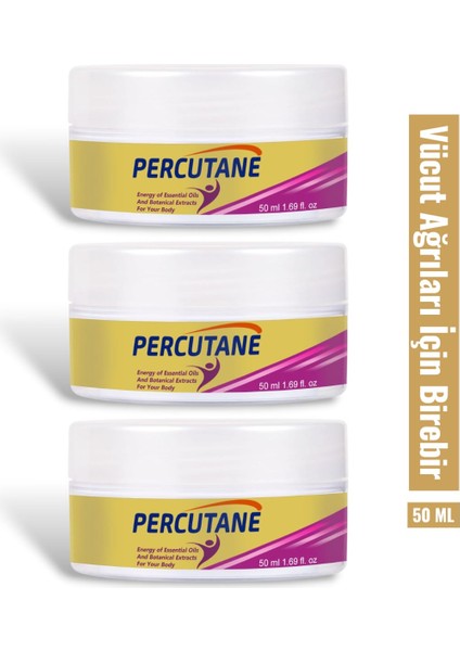 Percutane Vücut Ağrı Yönetimi Için Hızlı ve Etkili Masaj Bakım Kremi 50 ml x 3 Adet