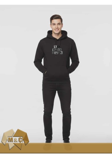 Şardonlu 3 Iplik Kapşonlu Sweatshirt Battal Beden Kalın Pamuklu Düz Kalın Seatshirt
