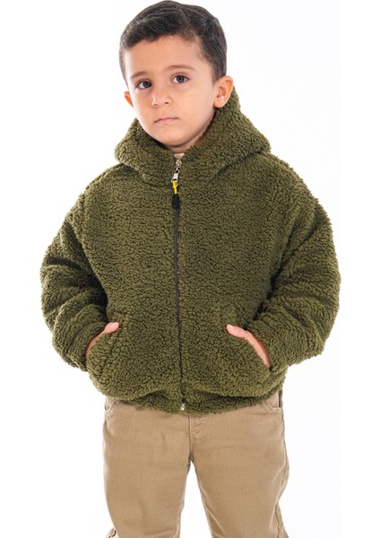 Erkek Çocuk Peluş Fermuarlı Astarlı Mont