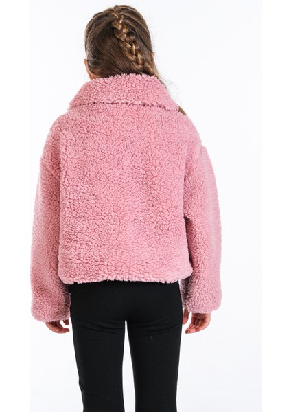 Anne Kız Kombin Peluş Fermuarlı Astarlı Crop Mont fırsatları