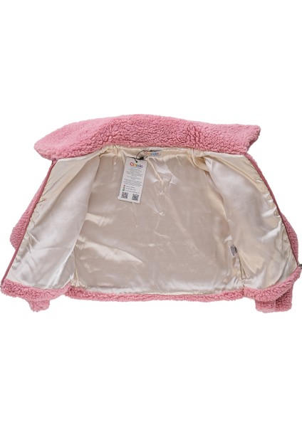 Anne Kız Kombin Peluş Fermuarlı Astarlı Crop Mont