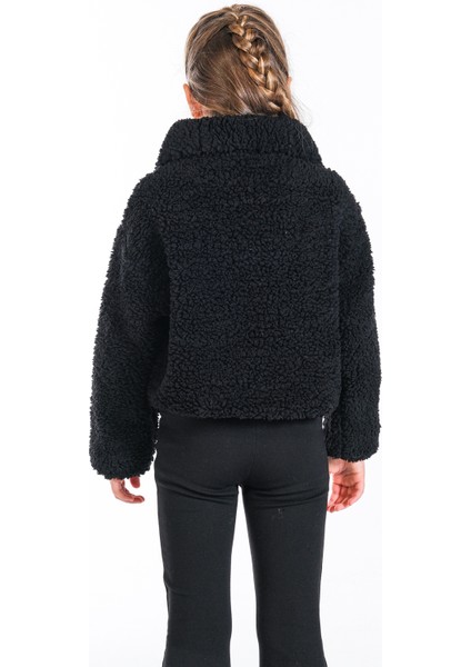 Anne Kız Kombin Peluş Fermuarlı Astarlı Crop Mont indirimleri