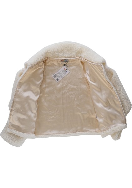 Anne Kız Kombin Peluş Fermuarlı Astarlı Crop Mont