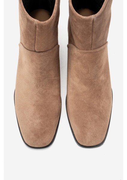 Nordy Toprak Süet Hakiki Deri Kadın Blok Topuklu Bot fiyatları