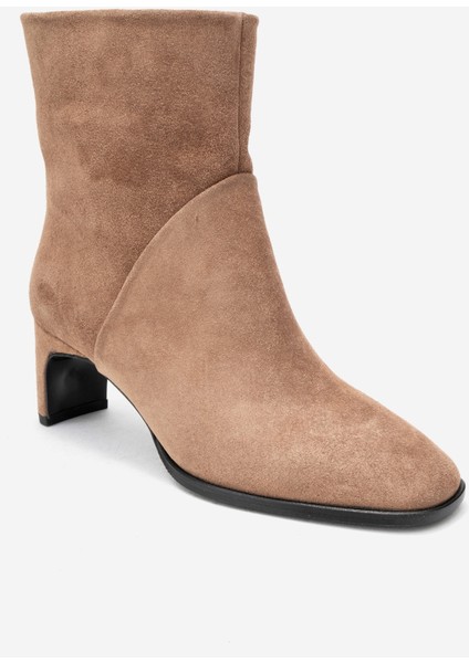 Nordy Toprak Süet Hakiki Deri Kadın Blok Topuklu Bot modelleri