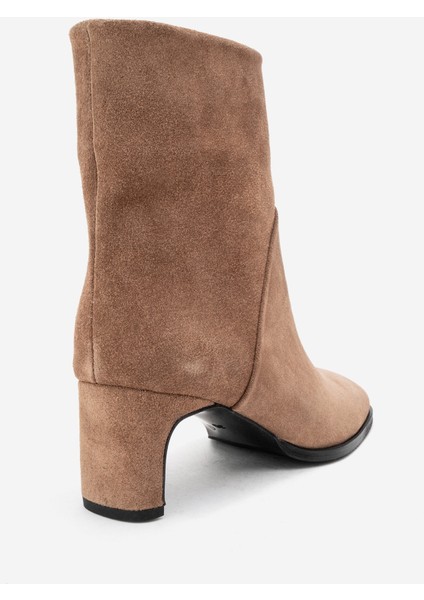 Nordy Toprak Süet Hakiki Deri Kadın Blok Topuklu Bot indirimleri