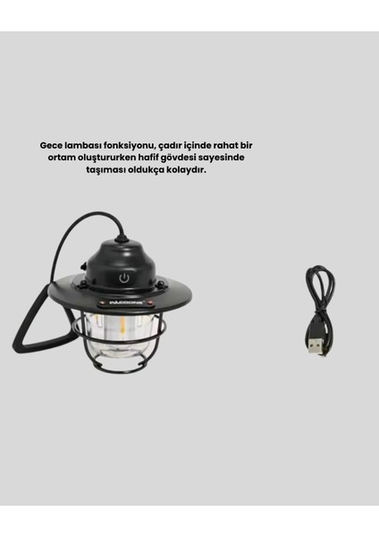 Buğz Retro Kamp Lambası Su Geçirmez Taşınabilir Gece Işığı Uzun Pil Ömürlü modelleri