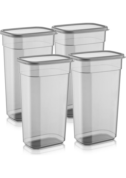 Gri 4'lü Dikdörtgen Saklama Kabı, 3,2 Lt, Toz ve Tablet Deterjan Saklama Kutusu fiyatları