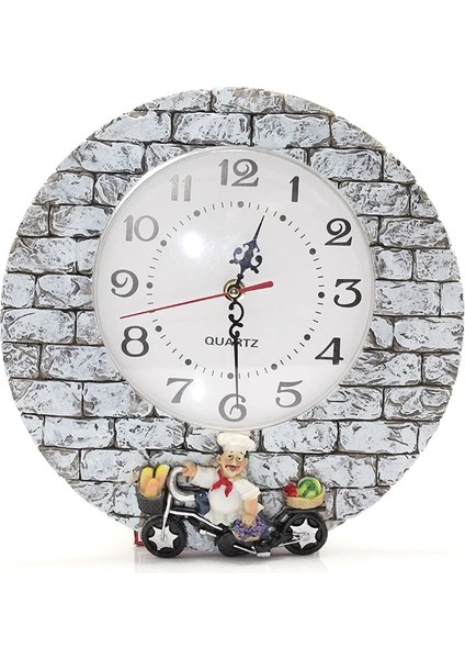 Buğz Duvara Asmalı Aşcı Tasarımlı Polyester Saat ALK1542