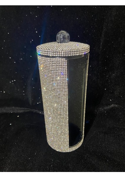 Şık Taşlı Makyaj Organizeri, Beyaz Renk, Düzenli ve Kullanışlı Tasarım