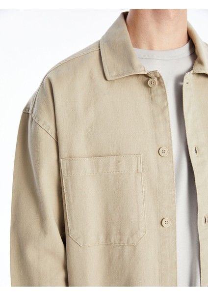 Yeni Sezon Rahat Kalıp Uzun Kollu Gabardin Erkek Gömlek Ceket modelleri