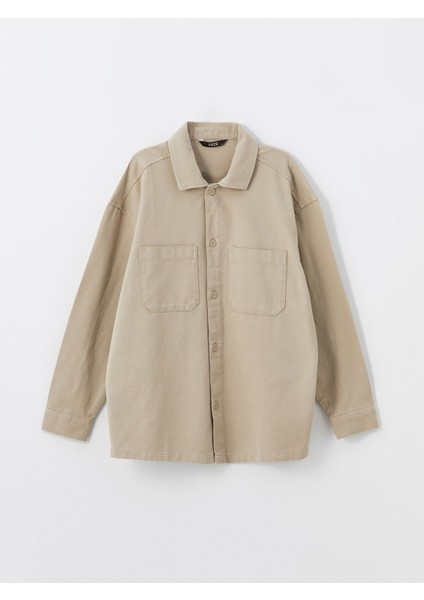 Yeni Sezon Rahat Kalıp Uzun Kollu Gabardin Erkek Gömlek Ceket indirimleri