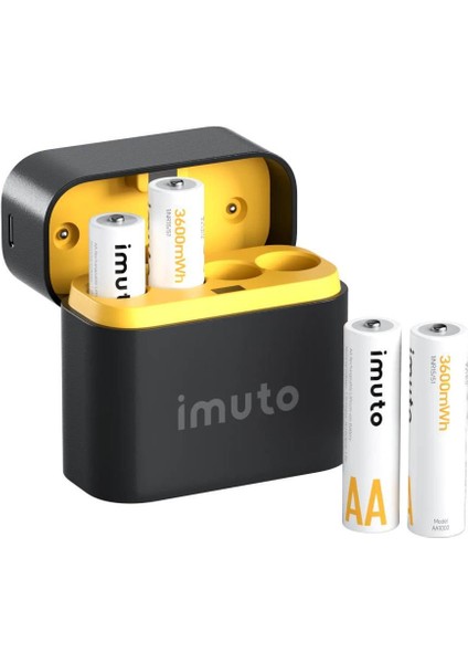 3600MWH Aa Şarj Edilebilir Lityum Pil Seti (4’lü) Hızlı Şarj Cihazı