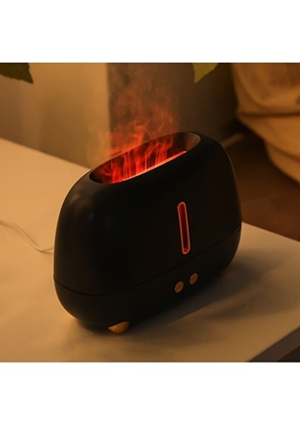Alev Efektli 250 ml Ultrasonik Hava Nemlendirici | Aromaterapi Difüzörlü Buhar Makinesi LED Işıklı fırsatları