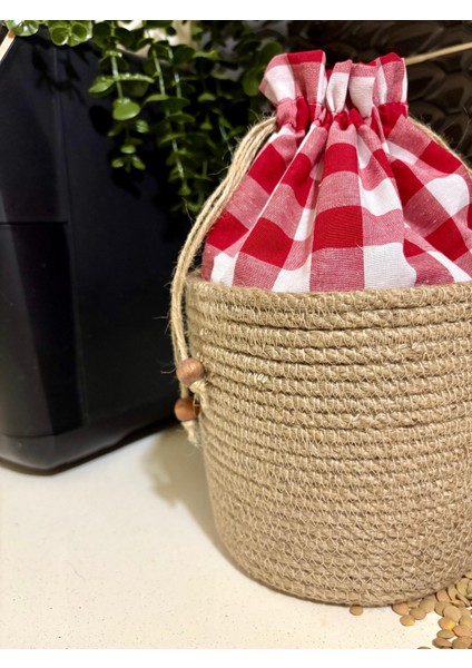 Doğal Hasır Ip Ağızdan Bağlamalı Bakliyat Saklama Kabı Düzenleyici Saklama Sepeti indirimleri