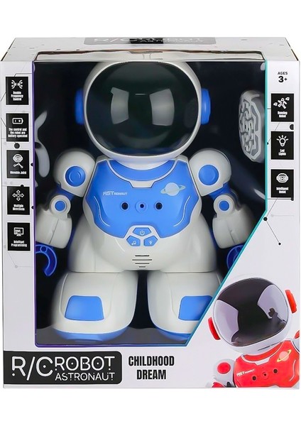 Uzaktan Kumandalı Akıllı Astronot Robot Işıklı Sesli Mavi DB05