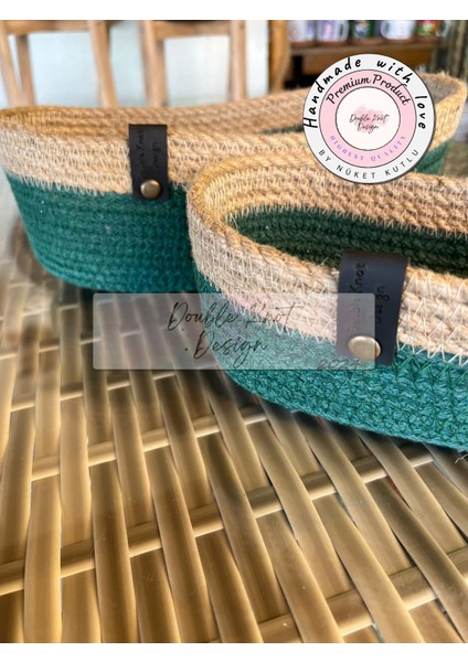 2li Oval Ekmek Sepeti / Organizer / Hasır Jüt Tress Sepet Hediyelik Supla Amerikan Servis Tamamlayıc fırsatları