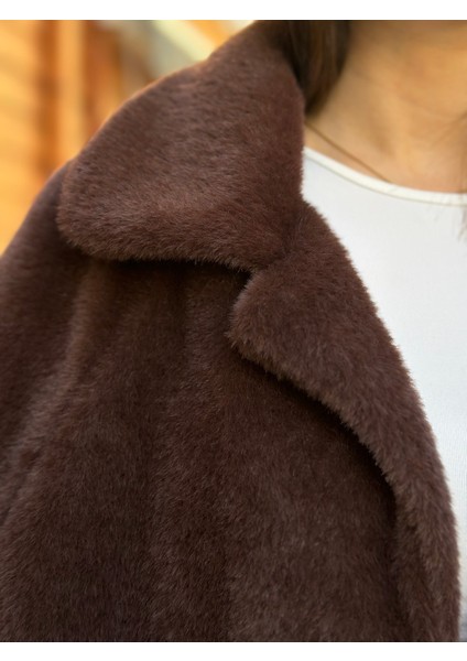 Kadın Kahverengi Torba Cepli Peluş Ceket indirimleri