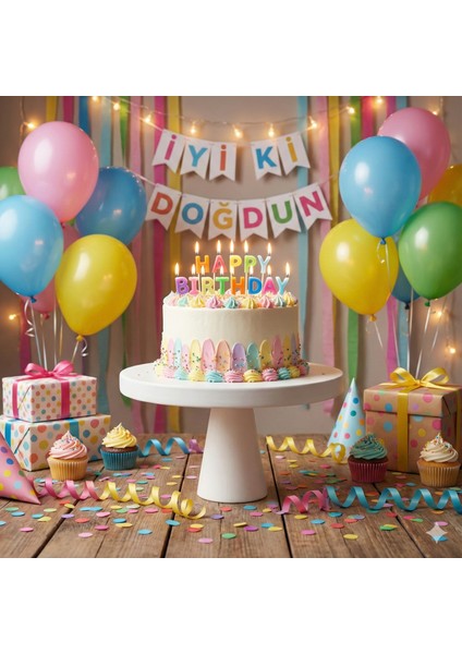 26 cm Beyaz Pasta Sunum Servis Standı Doğum Günü Pasta Sunumluğu Ayaklı Dekoratif Ahşap Pasta Standı