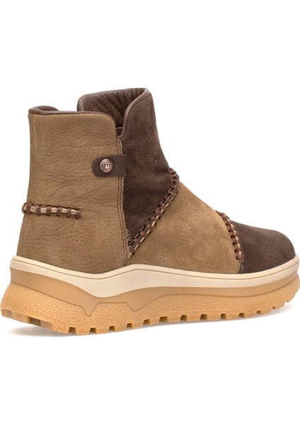 D25KB-4090 Kadın Hakiki Nubuk Deri Düz Bot Kahverengi fırsatları