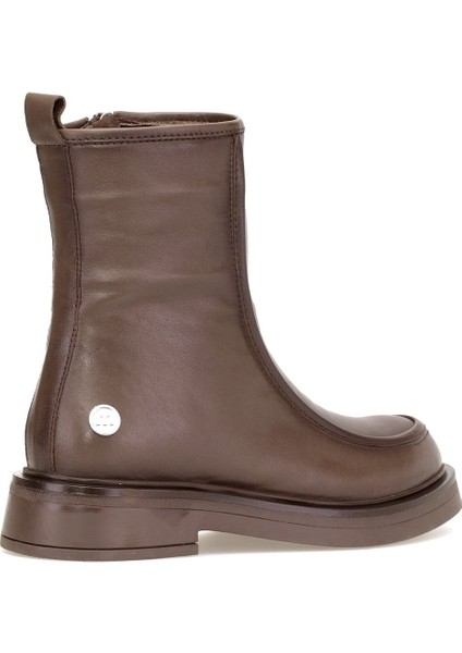 D25KB-8150 Kadın Hakiki Deri Düz Bot Kahverengi fırsatları