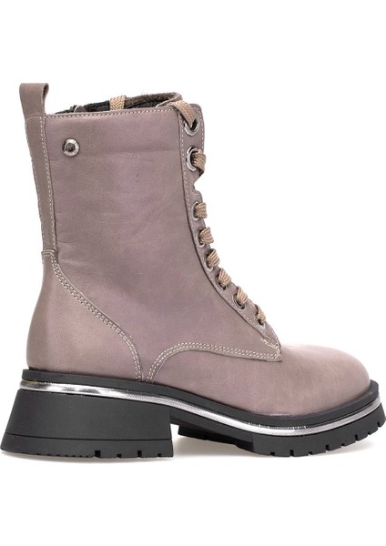 D25KB-4610 Kadın Hakiki Deri Topuklu Bot Vizon fırsatları